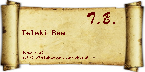Teleki Bea névjegykártya